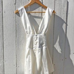 Vanessa Mooney Venus Romper White Silk | Size SMALL